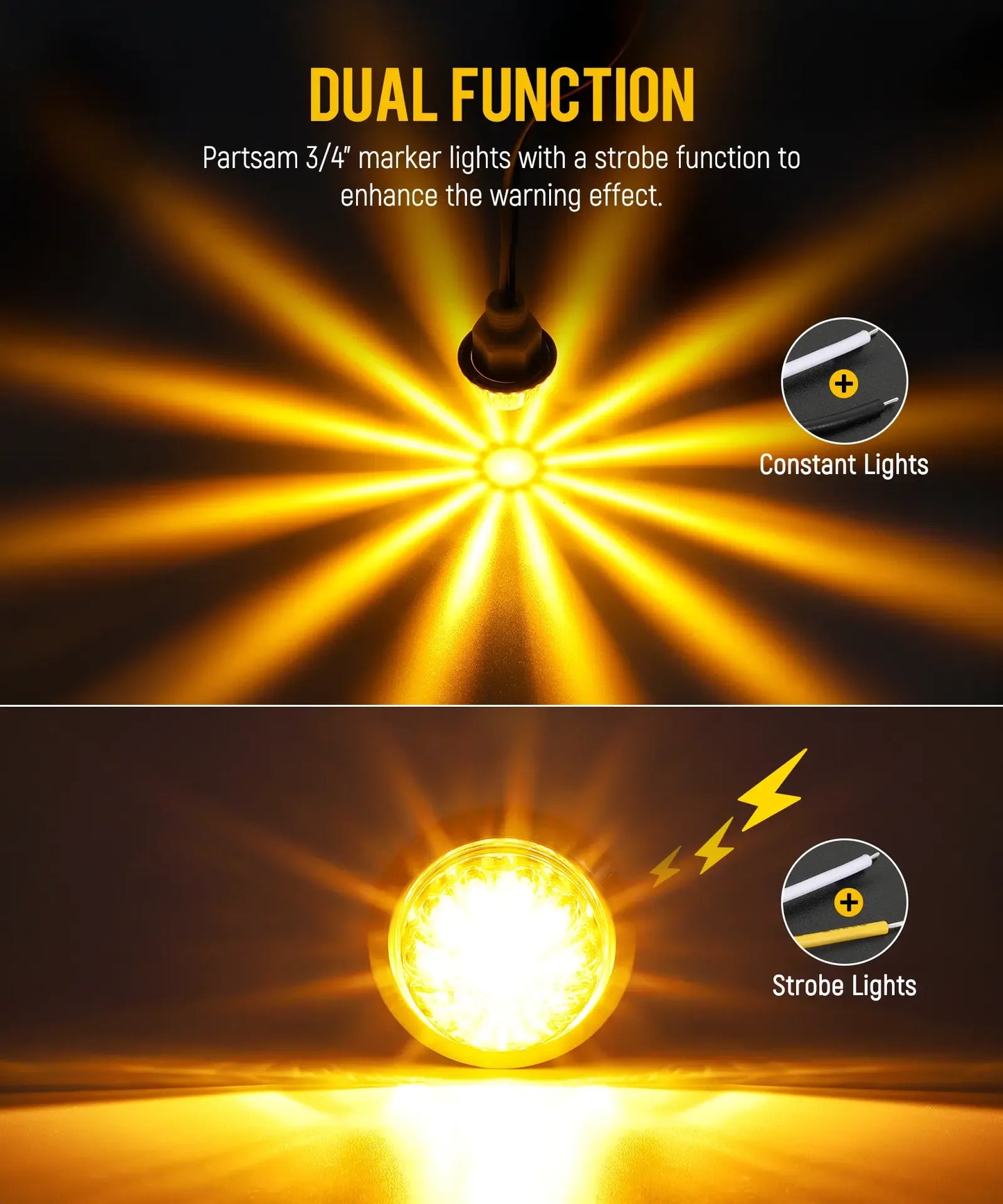 10Pcs 3/4 Inch LED Watermelon Marker Lights