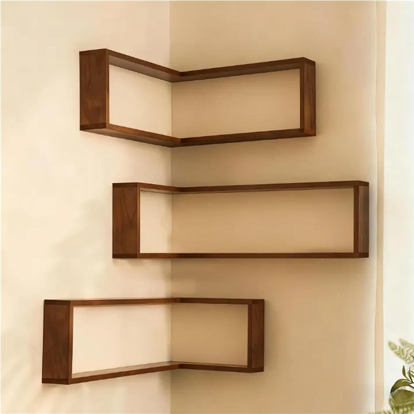 3 Pack LED Lighted Corner Floating Wall Shelves