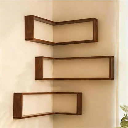 3 Pack LED Lighted Corner Floating Wall Shelves