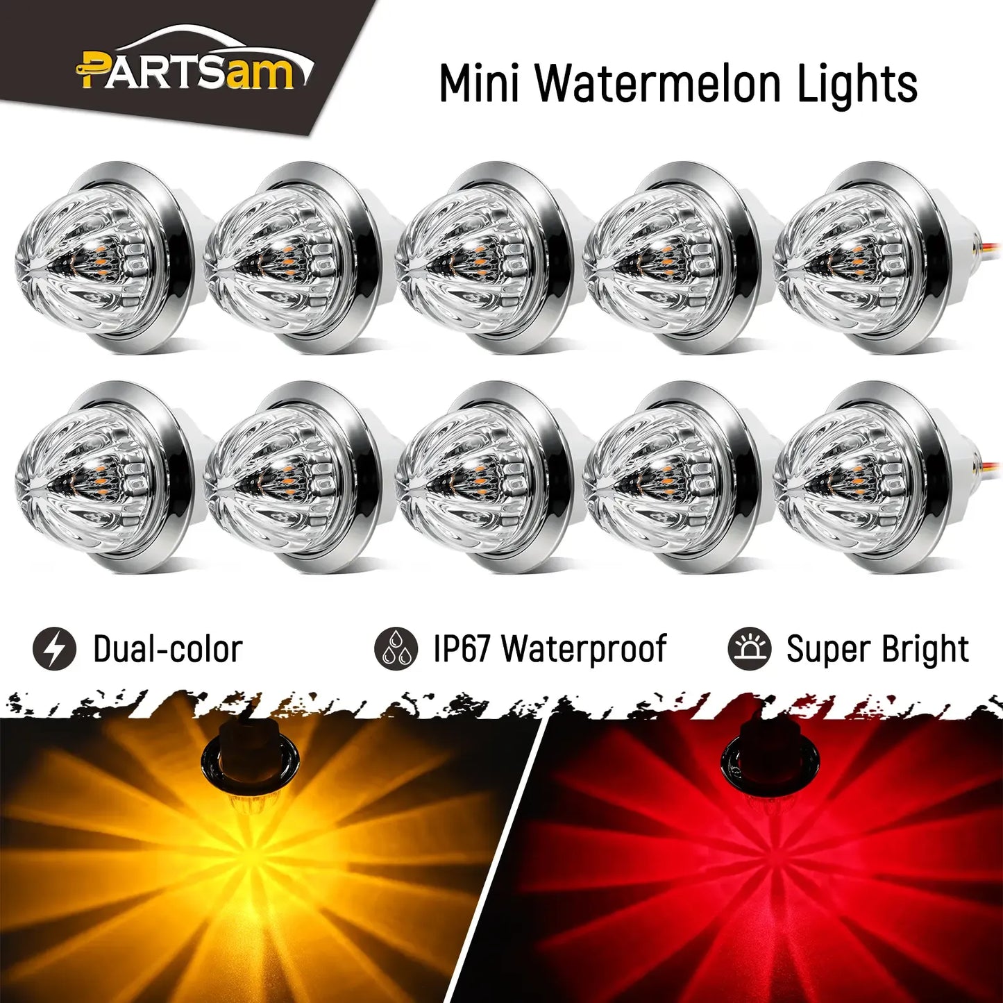 10Pcs 3/4 Inch LED Watermelon Marker Lights